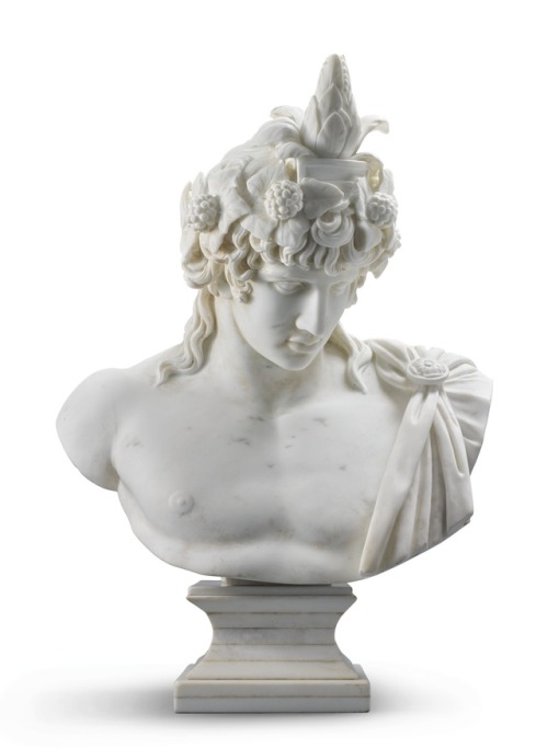 misterlemonzest:  abrighterhellas: Late 19th century white marble bust of Antinous in the guise of Osiris-Dionysus, after the original antique Braschi Antinous. MisterLemonZest | http://MisterLemonZest.tumblr.com/Archive 