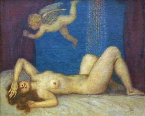 justineportraits:Franz Von Stück        Danae and the golden Shower