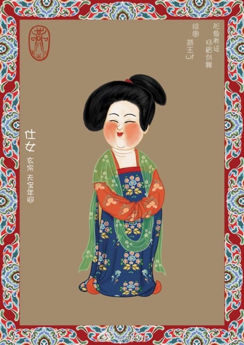 changan-moon:Illustrations of Hanfu in Tang Dynasty by 燕王WF. 燕王WF is popular for his Hanfu illustrat