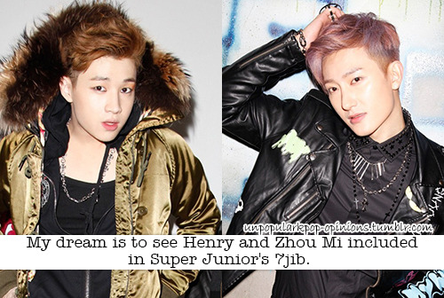 unpopularkpop-opinions:
“ My dream is to see Henry and Zhou Mi included in Super Junior’s 7jib.
”
mine too