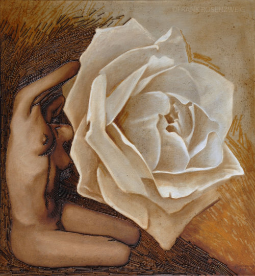 frank-rosenzweig:  “THE ROSE” assemblage: rusty nails and oil on canvas, 24” x 26” / 60 x 65 cm, 2012, by Frank Rosenzweig,                    FB 