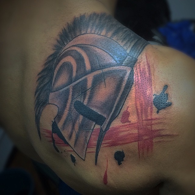 #cover #caverup #tapado #cubrimiento #tattoo #tatuaje #ink #inked #spartan #helmet