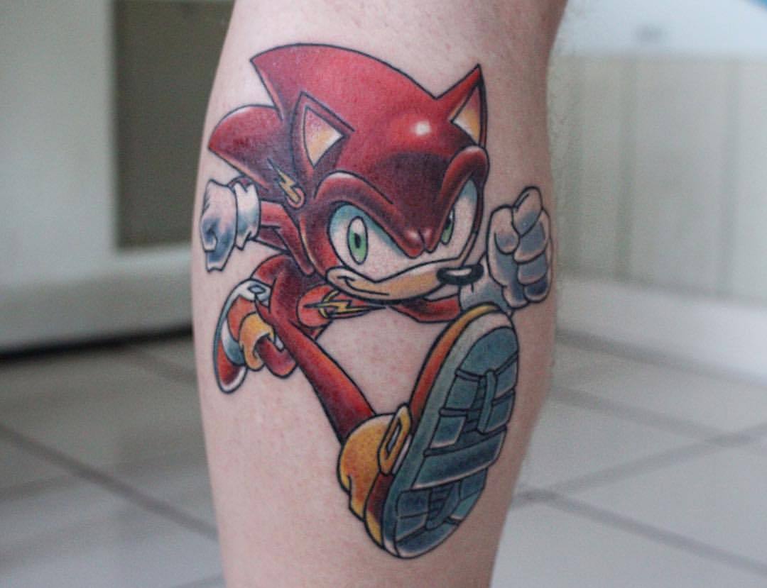 Tattoo uploaded by Servo Jefferson  Giant 8 bit Sonic and Knuckles via IG   geekdevil sonic 8bit sonicthehedgehog  Tattoodo