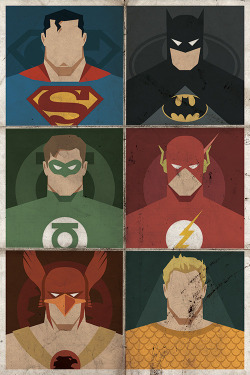 league-of-extraordinarycomics:Justice League posters by  Michael B. Myers Jr.