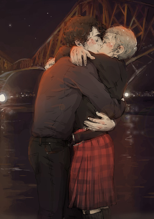 sweetlittlekitty: Late night kisses ♡♡♡Kiltlock commission for my wonderful Patsy aka welovethebeeke