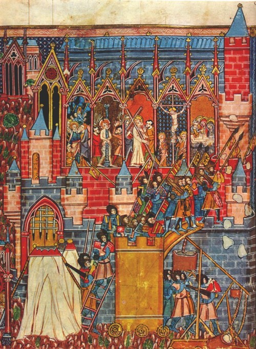 fyeah-history: Siege and Capture of Jerusalem, 1099 (13th century miniature)The Siege of Jerusalem t