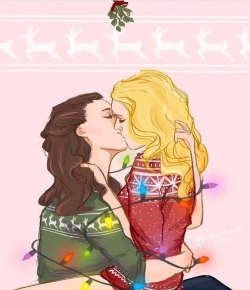 Its that time if year ❄Clexa fanart Credit to @blindwire_art #clexa #lexa #clarke #debnamcarey #lex