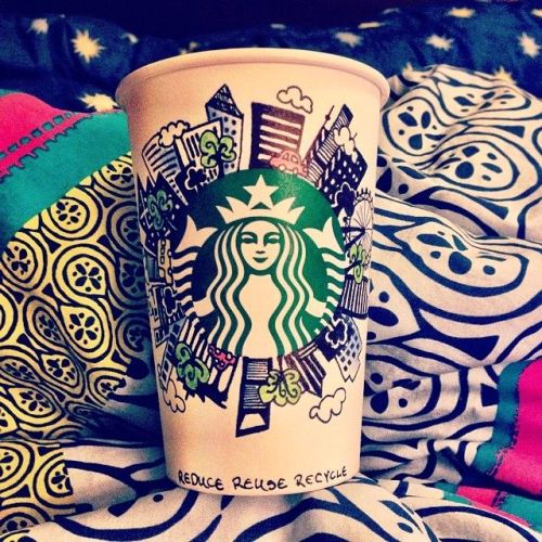 Decorate a reusable starbucks cup with sharpies☕️