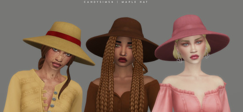 candysims4:MAPLE HATA basic but beautiful hat. TEEN TO ELDERBASE GAME COMPATIBLEMADE FOR FEMALE, but