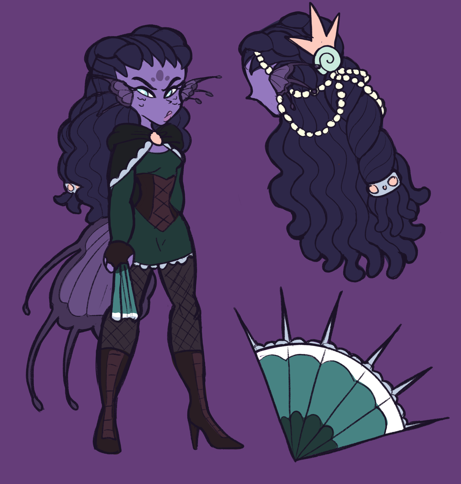 princesscallyie:Here’s Calypso’s final design and profile pic. I guess I decided to not pick any of the poll choices and do a dark hair/dark fins combo. There was something off about both of the original choices though I did prefer the first one a