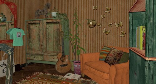 My entry in this month’s Makeover my Room at SimPearls. A Friends inspired teen girl study.There’s s