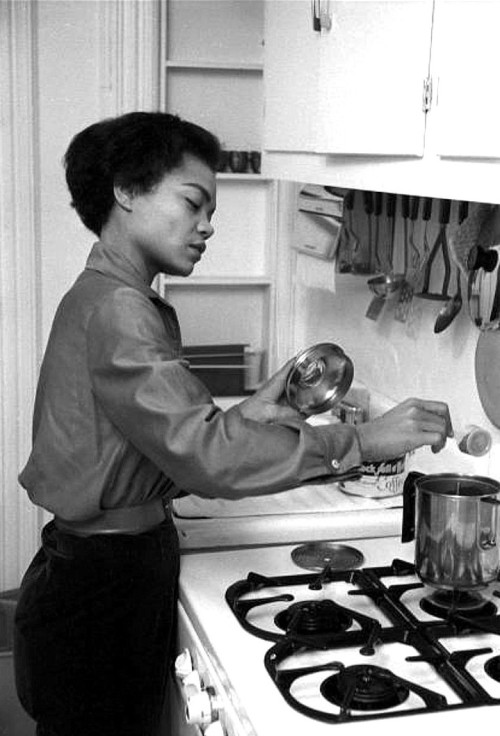 Eartha Kitt (and One Of Her Cats) At Home In New York, Photos By Ben Martin, January 1957.