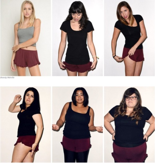 melscandalous:  endenogatai:  a-night-in-wonderland:  One size fits all….  The discrepancies in women’s clothing sizes are insane   Fuckkk…. wow