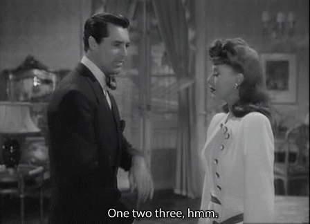 theidentitymad: Cary Grant mimes a strip tease for Ginger Rogers in Once Upon a