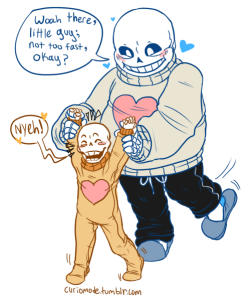 iccarin:  he’s learning how to walk. I just really love sans and I love baby papyrus so yuuup why not? 