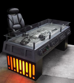 flowisaconstruct:  http://www.wired.com/gadgetlab/2009/11/han-solo-frozen-in-carbonite-desk/