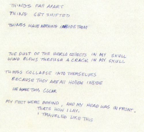 whereisthetown:David Byrne’s original hand/typewritten lyrics