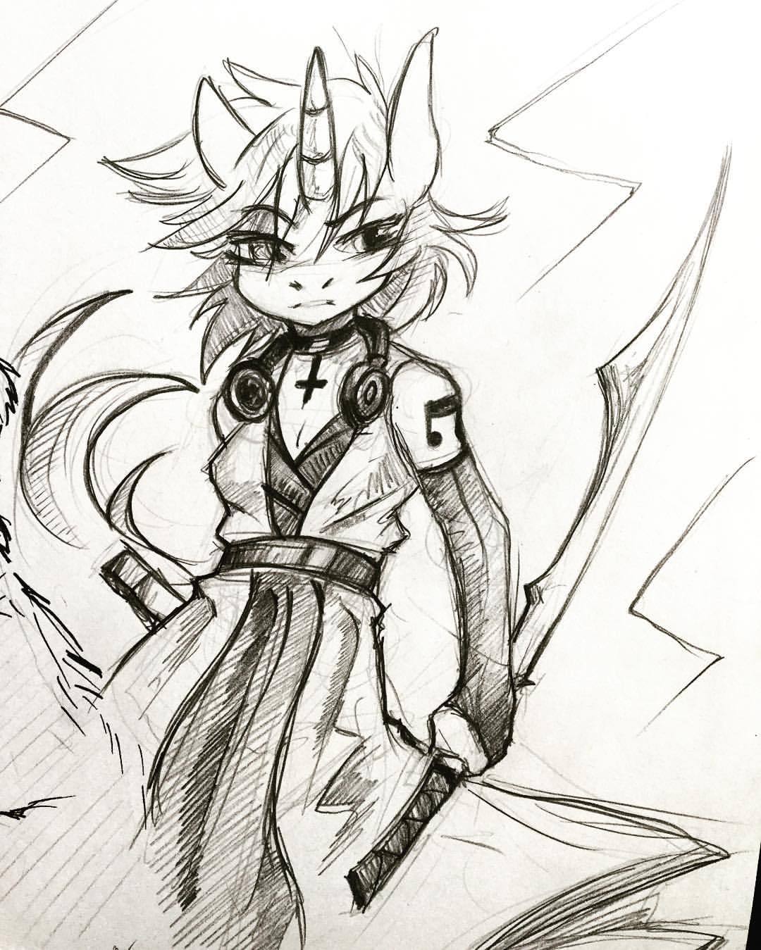 One more sketch from Pyrkon, this one was very rushed and very random. Vinyl posing