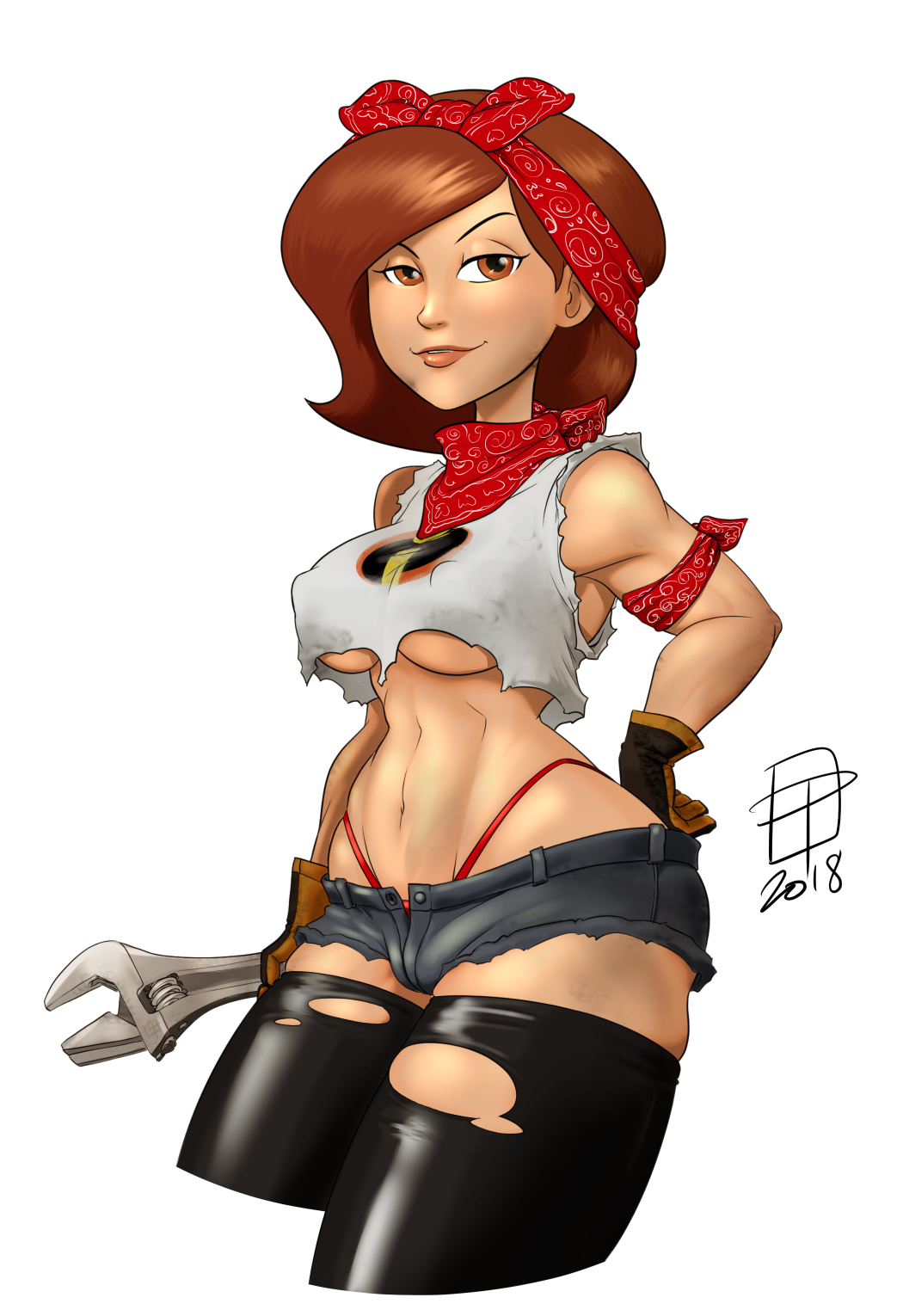 callmepo: Grease monkey Helen.  Been working hard to step up my colouring game with