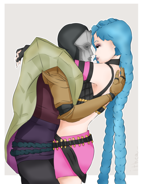 itheaart:Jhin x Jinx. JHINX. ♥www.facebook.com/itheaart/ Great work! :D