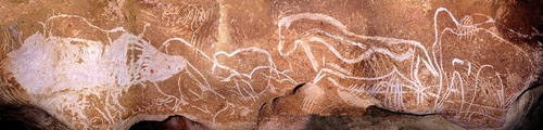 Rock paintings in the Chauvet Cave (France), some of the oldest cavepaintings in the world.They date