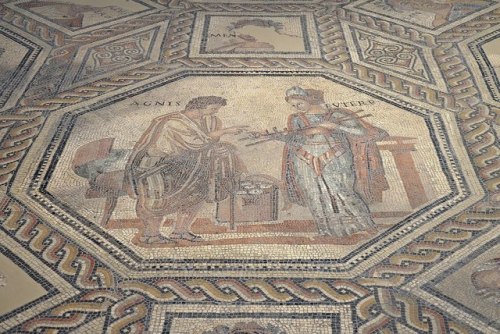 via-appia:The Monnus Mosaic, from a Roman Villa near Trier, Germany, 3rd century AD