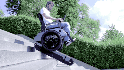 gifsboom:  Video: The Stairclimbing Wheelchair porn pictures