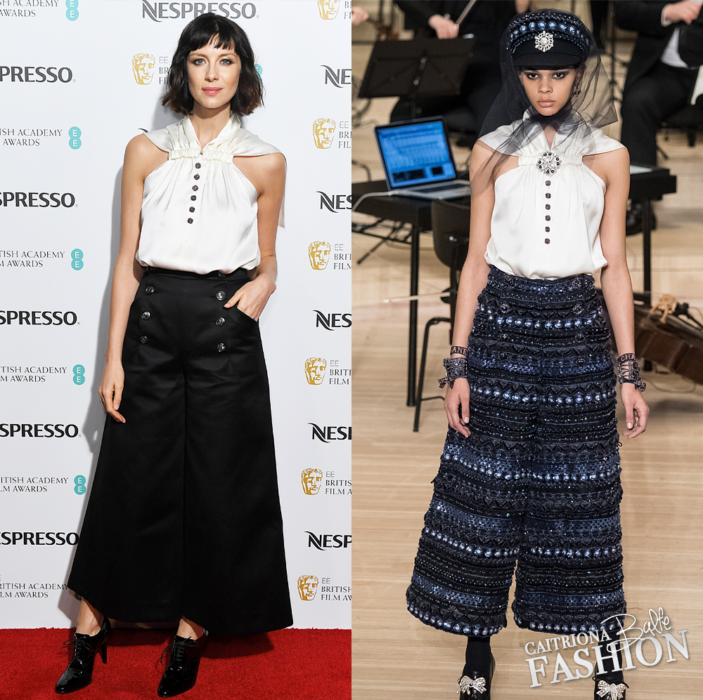 Caitriona Balfe Fashion — WHAT: Chanel Pre-Fall 2018 Ready-To-Wear Blouse...
