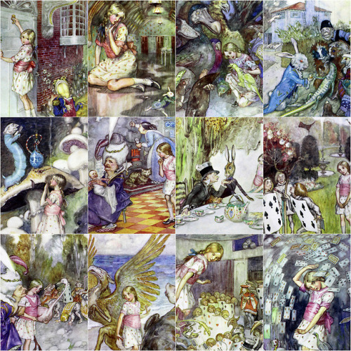 michaelmoonsbookshop:Alice’s Adventures in Wonderland - Lewis CarrollIllustrations by A E Jackson 