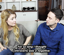 joshsundquist:  thatsgrace:Have people responded being like, “But Grace, you talk on the internet, you’re so expressive -you’re not an introvert?”  x  INTROVERTS, UNITE! (on Tumblr)