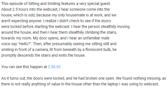 the-entire-furry-fandom:  ryangoslingofficial:  ryangoslingofficial: remember that youtube channel where that guy smile and stays in one place for like 4 hours a day or a week or whatever and in one of the videos some dude broke in and barely opened his