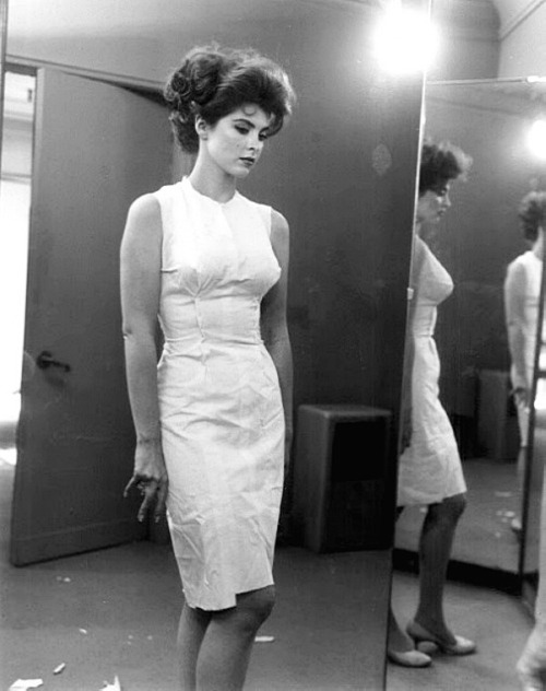 wehadfacesthen: Tina Louise at a costume fitting, Los Angeles, 1962