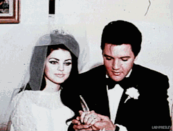 ladypresley:  Elvis and Priscilla Presley at the nation-wide press conference following their wedding ceremony at the Aladdin Hotel and Casino, Las Vegas, Nevada, May 1, 1967.