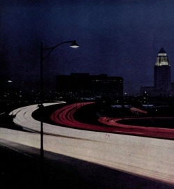 Nemfrog:  Nemfrog:  The Freeway, Downtown Los Angeles, City Hall, Night. California