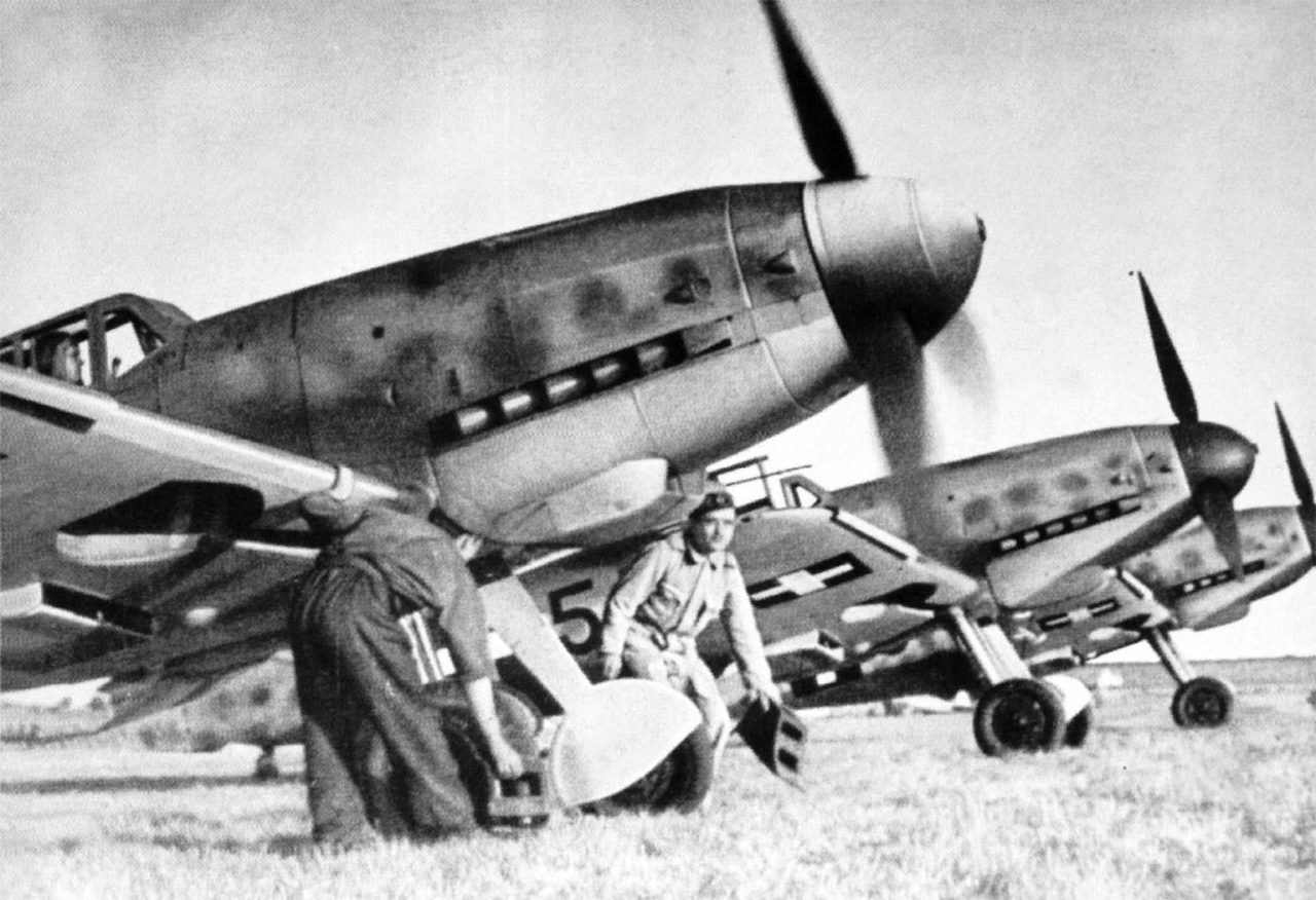 Hungarian German-made Messerschmitt Bf.109G-6 fighters on the Eastern Front against