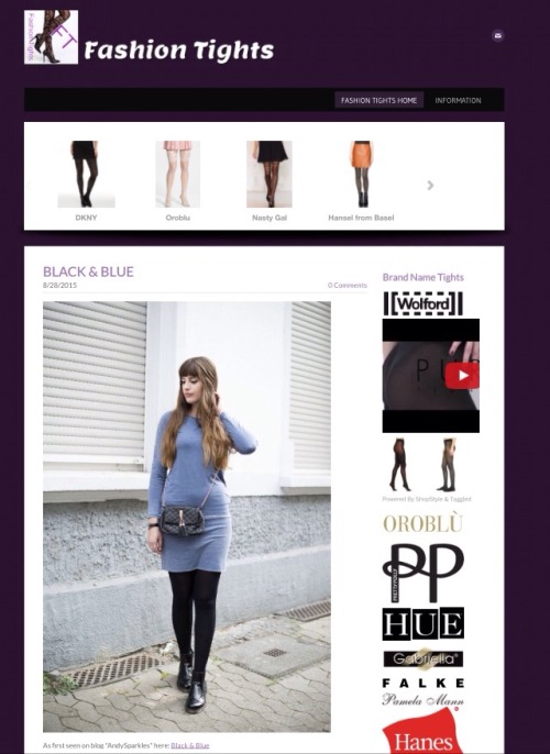 As first seen on blog &ldquo;AndySparkles&rdquo; Black &amp; Blue Black Matte Tights
