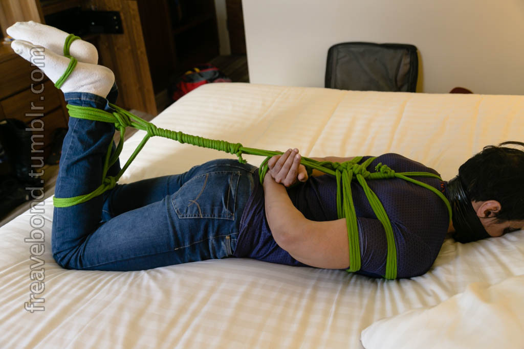 freavebond:He could still make too much noise with the muzzle, so when I hogtied