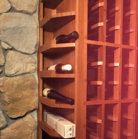 San Diego Wine CellarIdeas For A Sizable, Rustic Wine Cellar Renovation With Display Racks