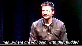 phdna:medieisme:bartowskis:Jeremy Renner answers a young fan’s question about apparent changes in Ha