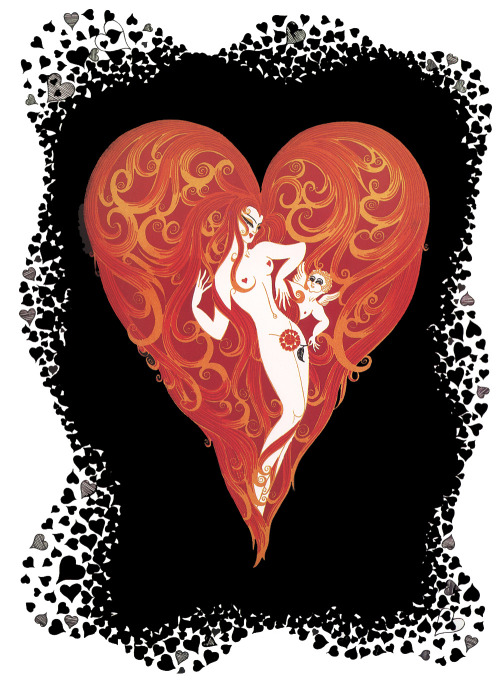 artsytoad:Erte, Club, Diamond, Heart, Spade