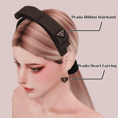 [RIMINGS] Prada Dress &amp; Acc Set- FULL BODY / HAT / EARRING- NEW MESH- ALL LODS- NORMAL MAP- 