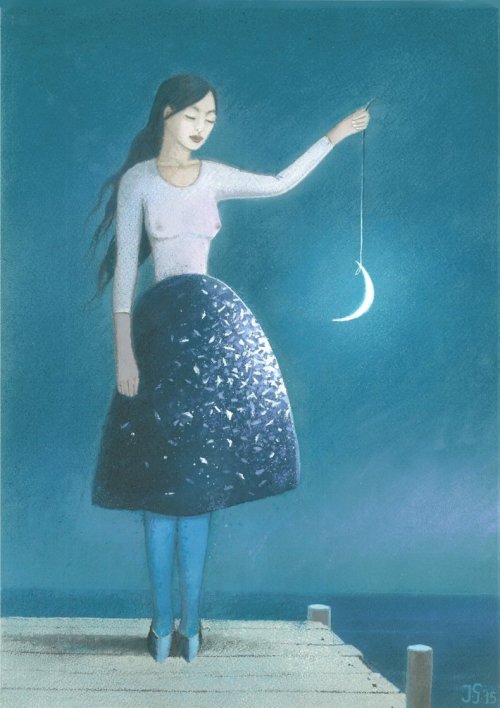 Jerzy Głuszek (Polish, b. 1956, Wrocław, Poland) - 1: Sincronía (Synchrony)  2: Girl and Sea, 2019  