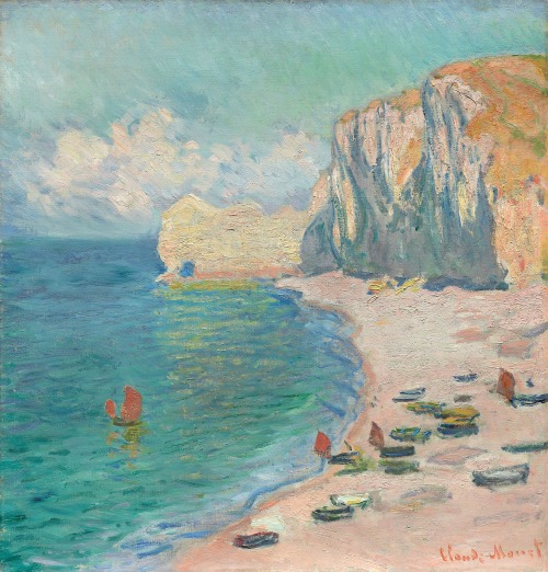 Étretat: The Beach and the Falaise d'Amont, Claude Monet, 1885