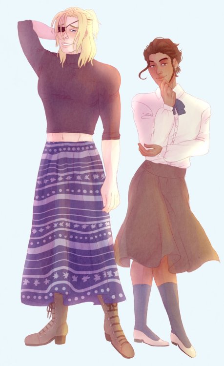 Dimiclaude in skirts! I felt like they’d look real pretty