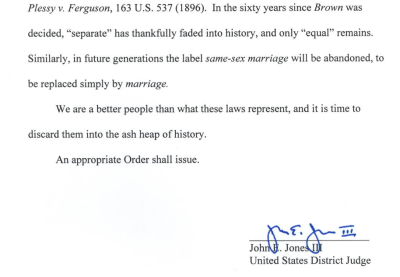 bill:
“ jeffreyweston:
“ Pennsylvania’s ban on same-sex marriage was struck down by a federal judge who declared the measure unconstitutional — judge issues opinion, drops mic
(Plessy v. Ferguson)
”
wow, even better than the headline
”