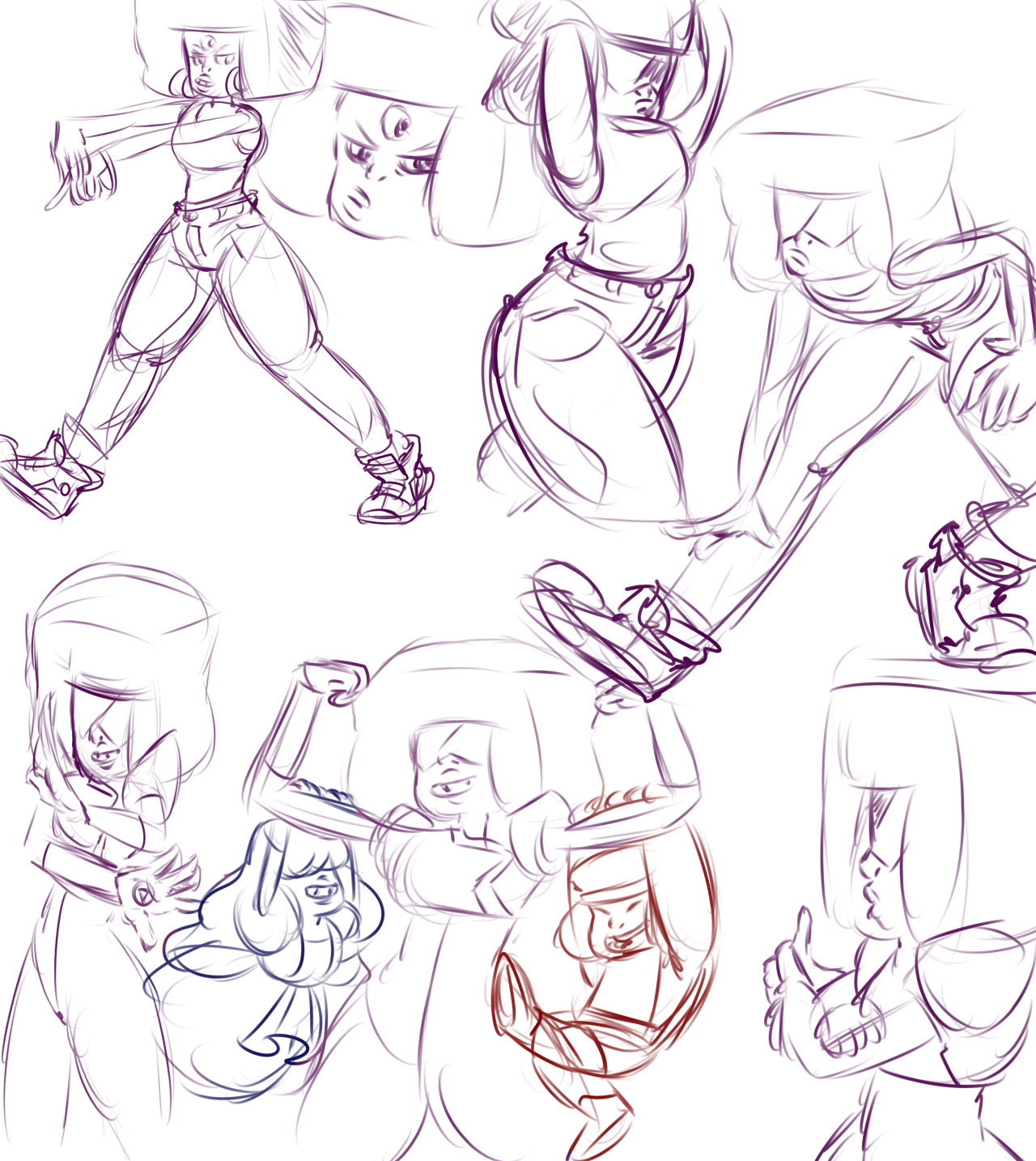Loose doodles of Square Mom feat. Lil buff loaf and marshmallow