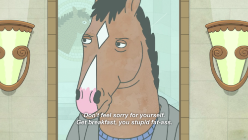 merrybitchmas2: sashayed:   BoJack Horseman 4x06, “Stupid Piece of Sh*t”  How is this so real 