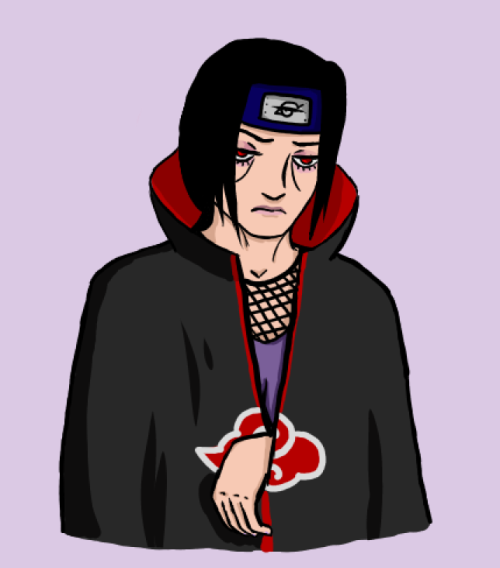 Took a few minutes and drew and colored a picture of our friend Itachi : )