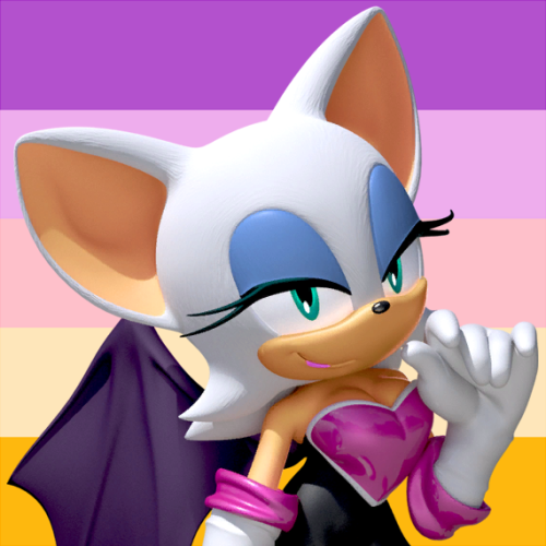 transandrophobe: Pride icons of Rouge the Bat!Bisexual | Lesbian | Transgender | NBLW | Moon Lesbian