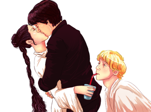 hanxleia:gwenstacy:notorious third-wheeler luke skywalker catches up with friends, enjoys a drink. (